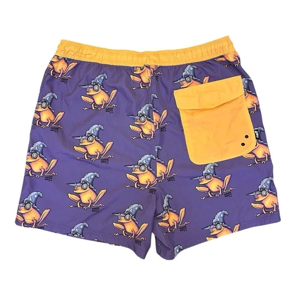 NEFF Men's Frog Magic Graphic Swim Shorts Size XL